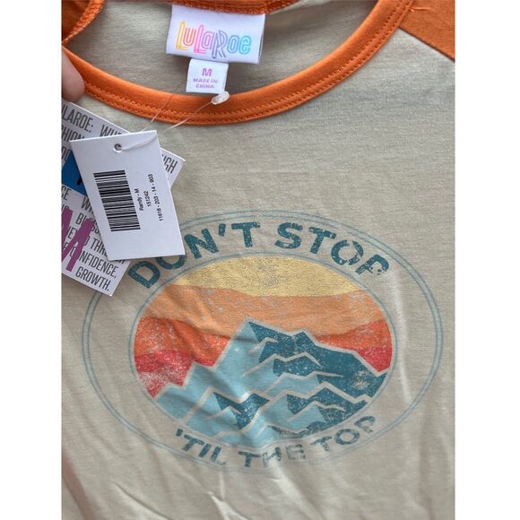 NWT M Raglan T-shirt, Randy baseball t, LuLaRoe, Don't Stop Til the Top - Picture 2 of 4